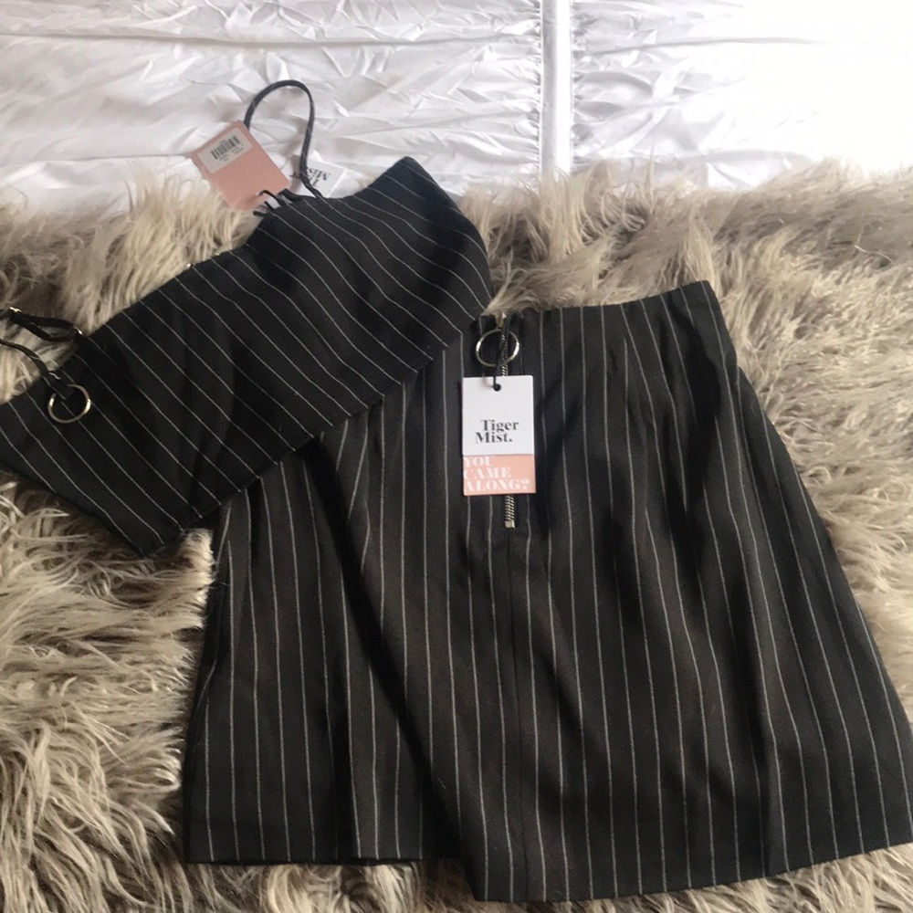 Pinstripe set skirt and top